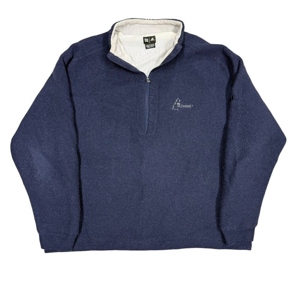 Adidas Climaproof 100% Wool Mesh Lined 1/2 Zip Up Jacket XXL